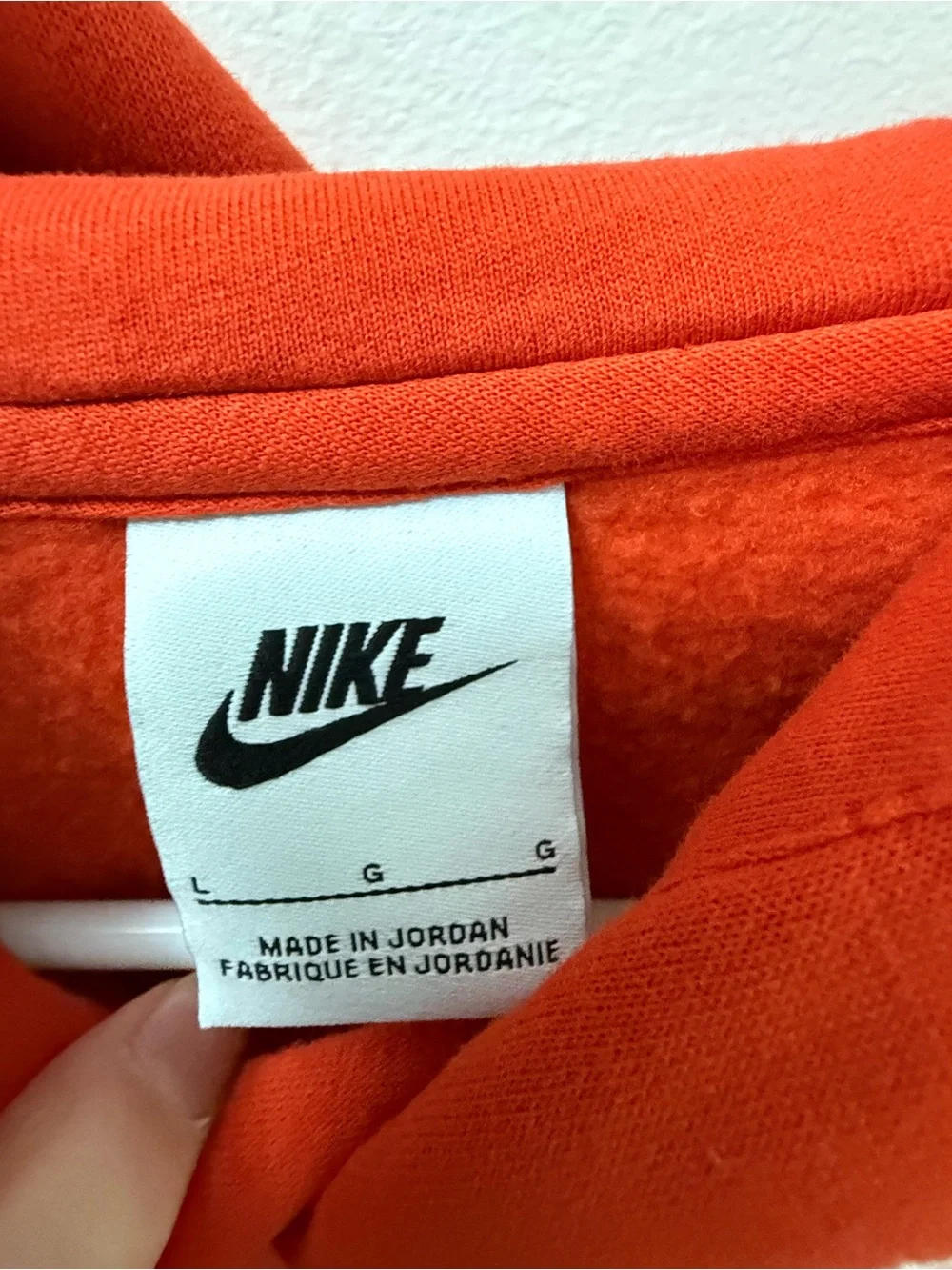 Nike Orange Hoodie with White Swoosh size large - Picture 2 of 8